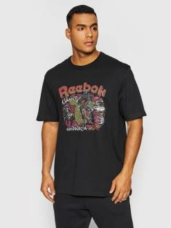 Reebok T-shirts T-Shirt Destination HB1194 Μαύρο Oversize