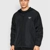 Reebok Άνδρες Αντιανεμικά Μπουφάν Αντιανεμικό Windbreaker GV3486 Μαύρο Regular Fit