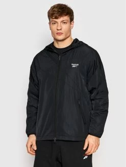 Reebok Άνδρες Αντιανεμικά Μπουφάν Αντιανεμικό Windbreaker GV3486 Μαύρο Regular Fit