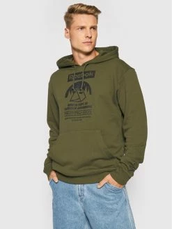 Reebok Άνδρες Μπλούζες Χωρίς Φερμουάρ Μπλούζα Cl Camping Graphic Hoodie GS4194 Πράσινο Relaxed Fit
