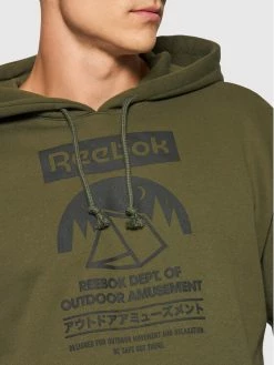 Reebok Άνδρες Μπλούζες Χωρίς Φερμουάρ Μπλούζα Cl Camping Graphic Hoodie GS4194 Πράσινο Relaxed Fit -Reebok Classic Εκπτώσεις unnamed file 537