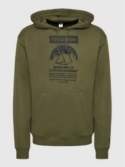 Reebok Άνδρες Μπλούζες Χωρίς Φερμουάρ Μπλούζα Cl Camping Graphic Hoodie GS4194 Πράσινο Relaxed Fit -Reebok Classic Εκπτώσεις unnamed file 538